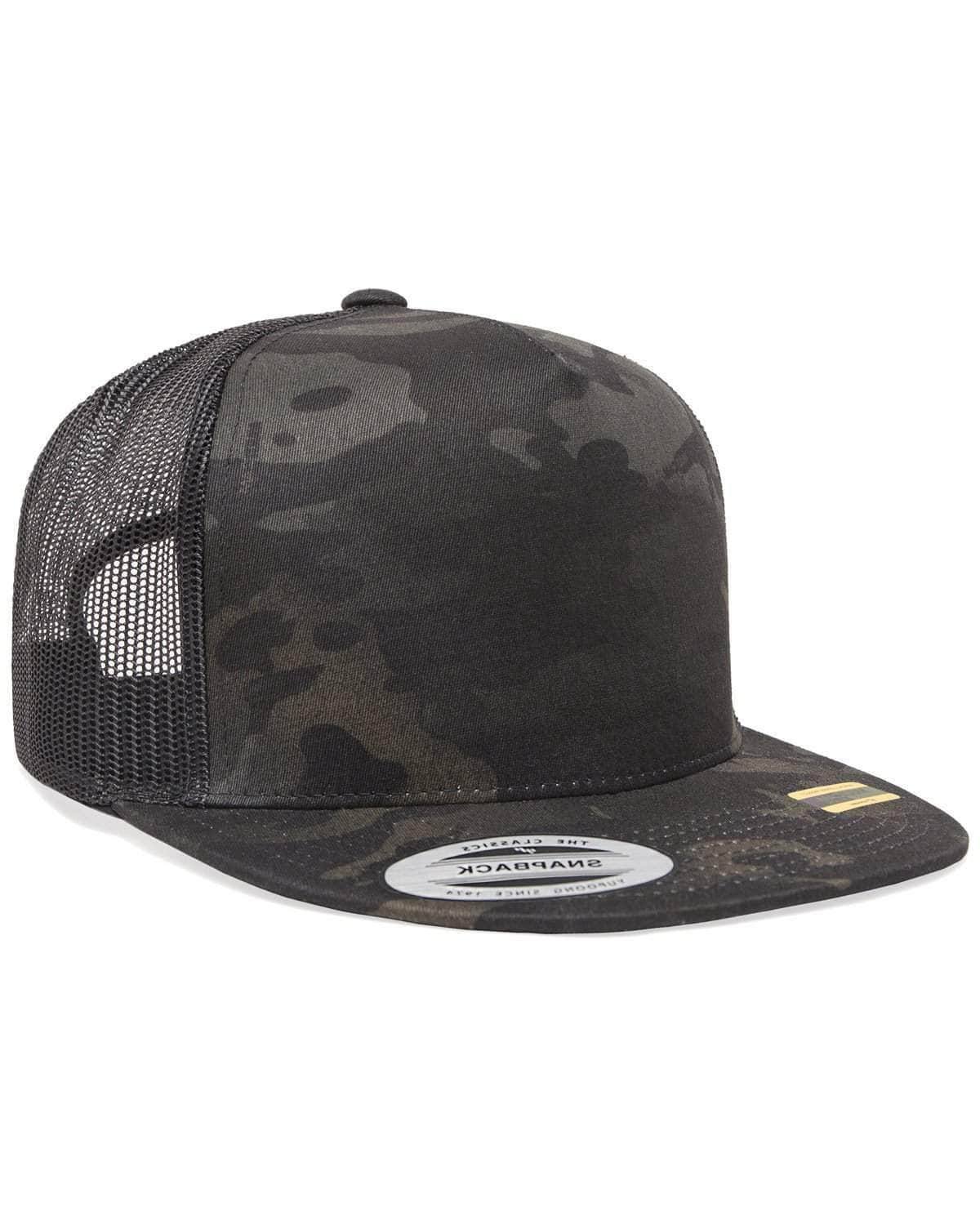 6006MC Yupoong Multicam® Trucker Flat Bill Hat (Bulk Custom with Your Logo)