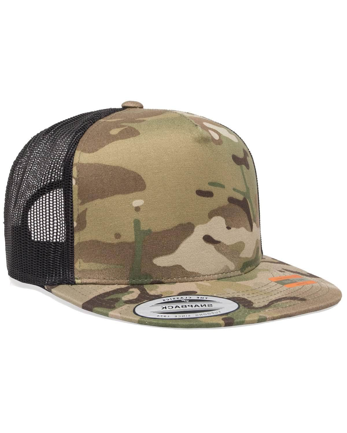 6006MC Yupoong Multicam® Trucker Flat Bill Hat (Bulk Custom with Your Logo)