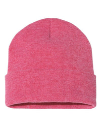 customizable heater pink custom sp12 Sportsman 12" Solid Winter Knit Beanie Stocking Cap