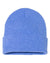 customizable heather bright blue custom sp12 Sportsman 12" Solid Winter Knit Beanie Stocking Cap