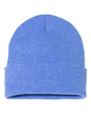 customizable heather bright blue custom sp12 Sportsman 12" Solid Winter Knit Beanie Stocking Cap