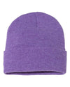 customizable purple custom sp12 Sportsman 12" Solid Winter Knit Beanie Stocking Cap