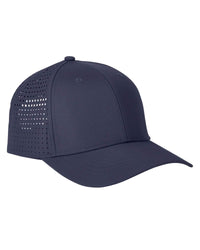Navy Performance Perforated Cap for custom laser engraving leather patch and promotional Embroidery