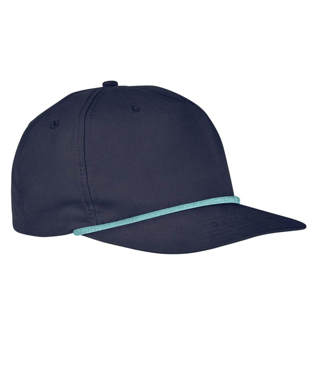 BA671 – 5-Panel Rope Golf Cap | Custom Hats with Your Logo in Bulk-Navy/Mint-Dekni-Creations