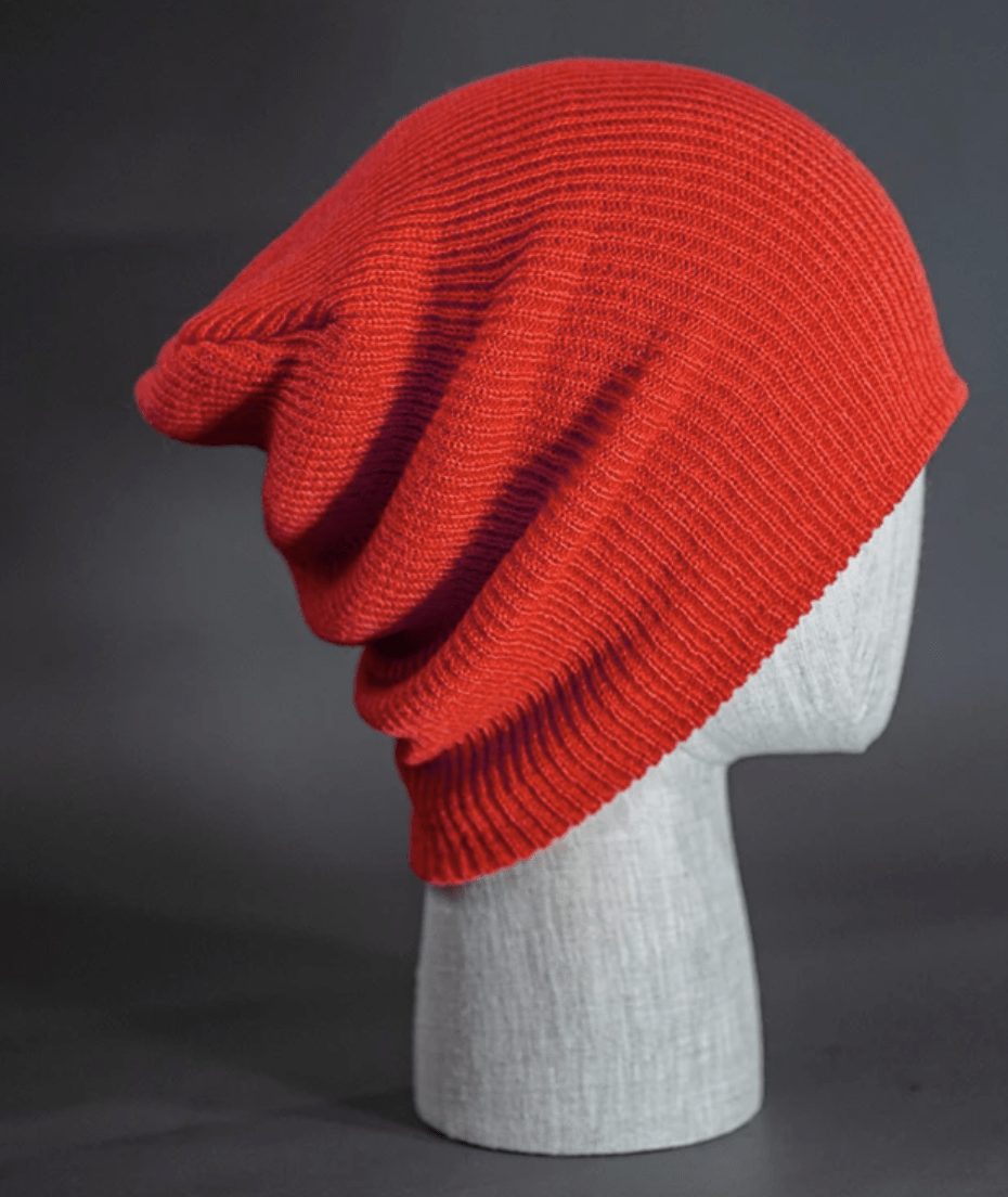 Baker Super Slouch Soft Knit Beanie – Multi-Fit Cuffed & Uncuffed | Custom Beanies with Your Logo in Bulk-Red-Dekni-Creations