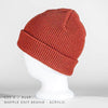 rust orange waffle knit beanie for custom personalized Embroidery and Laser engraved leather patch