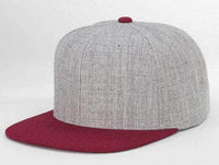 H Grey Tibet Red 6 PANEL WOOL CUSTOM SNAPBACK cap for Embroidery & laser engraving leather patch