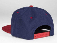 Red Navy Back 6 PANEL WOOL CUSTOM SNAPBACK cap for Embroidery & laser engraving leather patch
