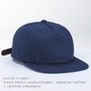 Navy PINCH Cotton Unstructured CUSTOM STRAPBACK cap for Embroidery & engraving leather patch