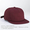 Maroon PINCH Cotton Unstructured CUSTOM STRAPBACK cap for Embroidery & engraving leather patch
