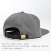 Steel PINCH Cotton Unstructured CUSTOM STRAPBACK cap for Embroidery & engraving leather patch