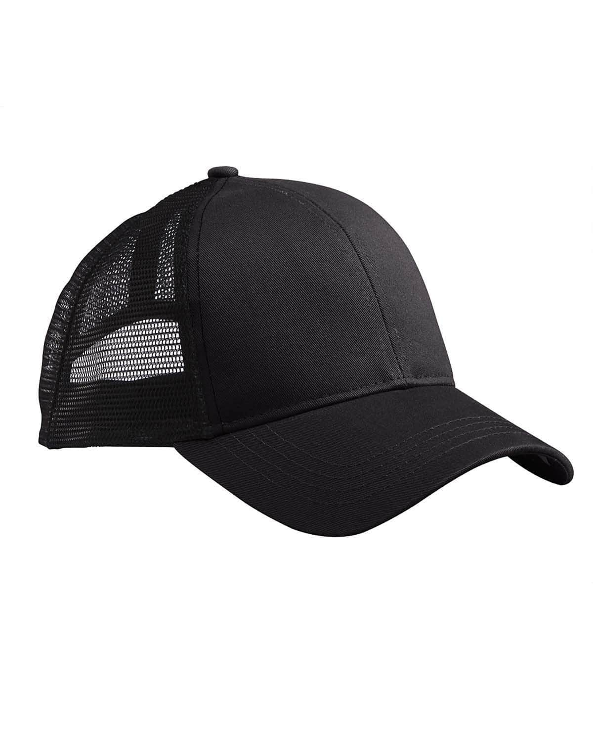 The Econscious EC7070 is a stylish black/black trucker hat with a solid front, mesh back, and curved brim. Made from sustainable organic cotton and recycled polyester, it’s ideal for bold statements. Displayed against white for focus, its perfect for customizing with your logo in bulk.