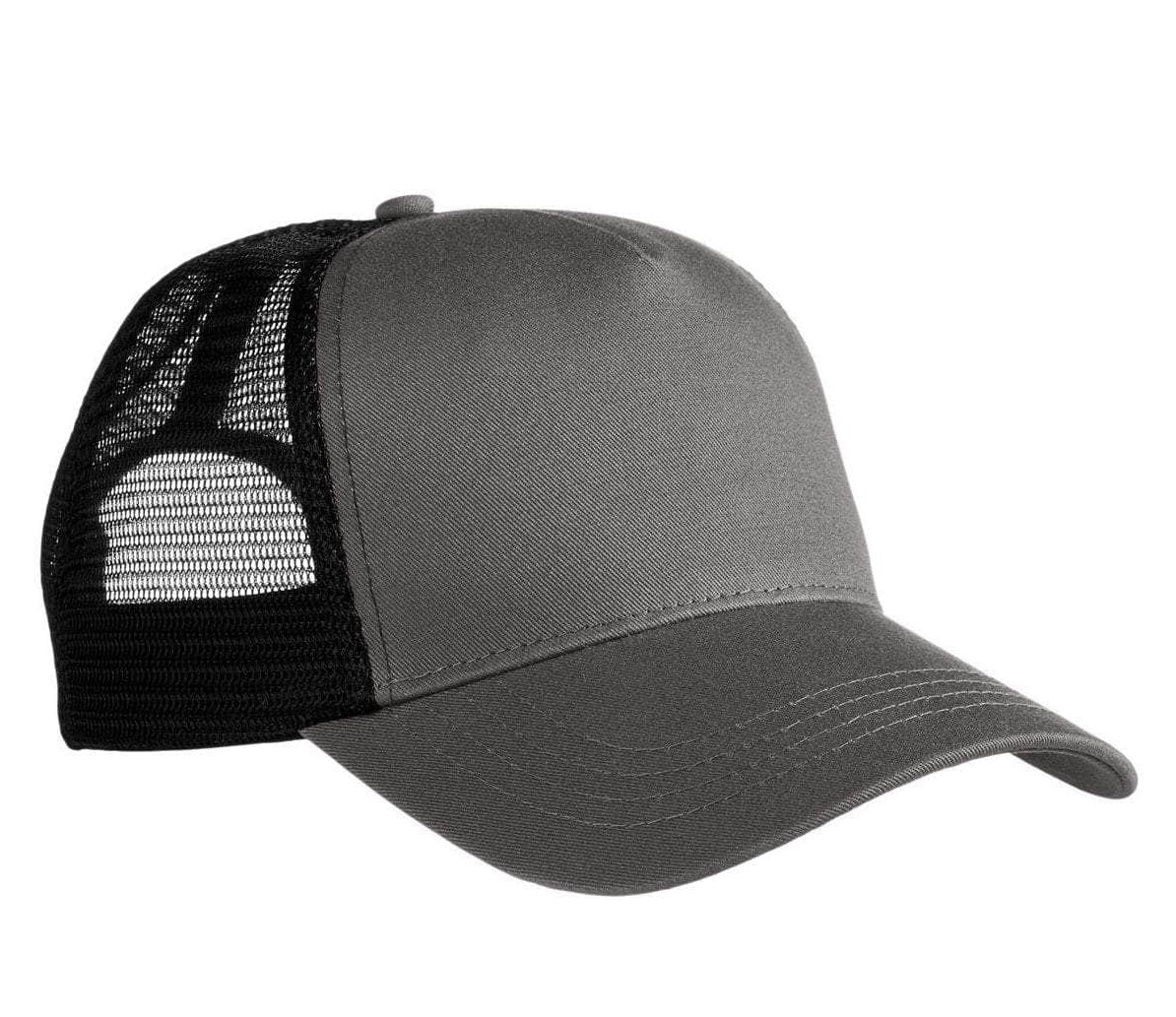 Econscious EC7094 – 5-Panel Organic Cotton & Recycled Polyester Trucker Hat | Custom Hats with Your Logo in Bulk-Charcoal/Black-Dekni-Creations