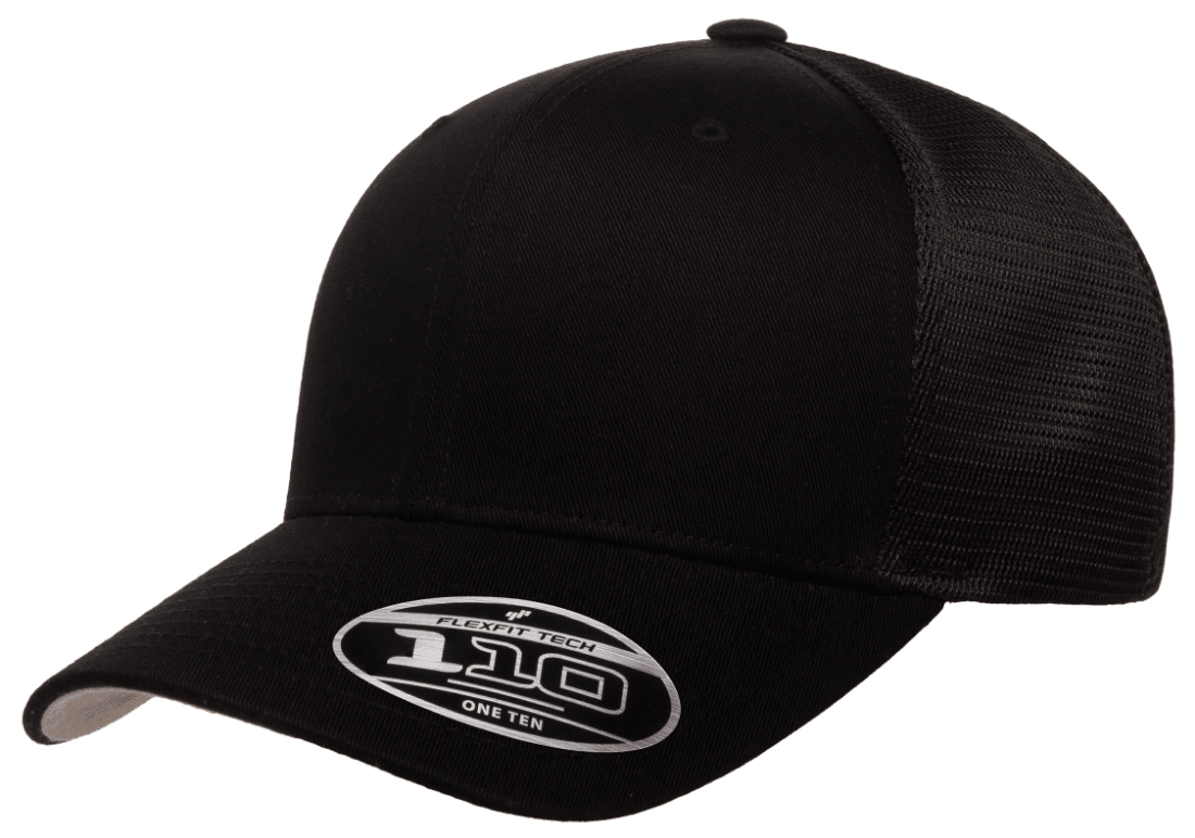 Flexfit 110M(T) – Stretch Mesh Snapback Cap | Custom Hats with Your Logo in Bulk-Black-Dekni-Creations