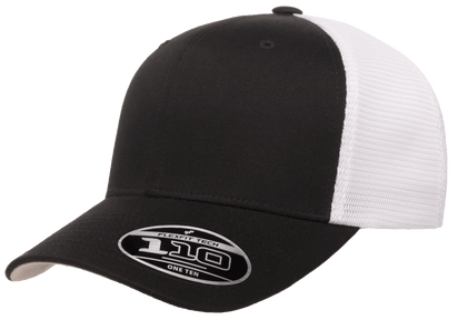 Flexfit 110M(T) – Stretch Mesh Snapback Cap | Custom Hats with Your Logo in Bulk-Black/White-Dekni-Creations