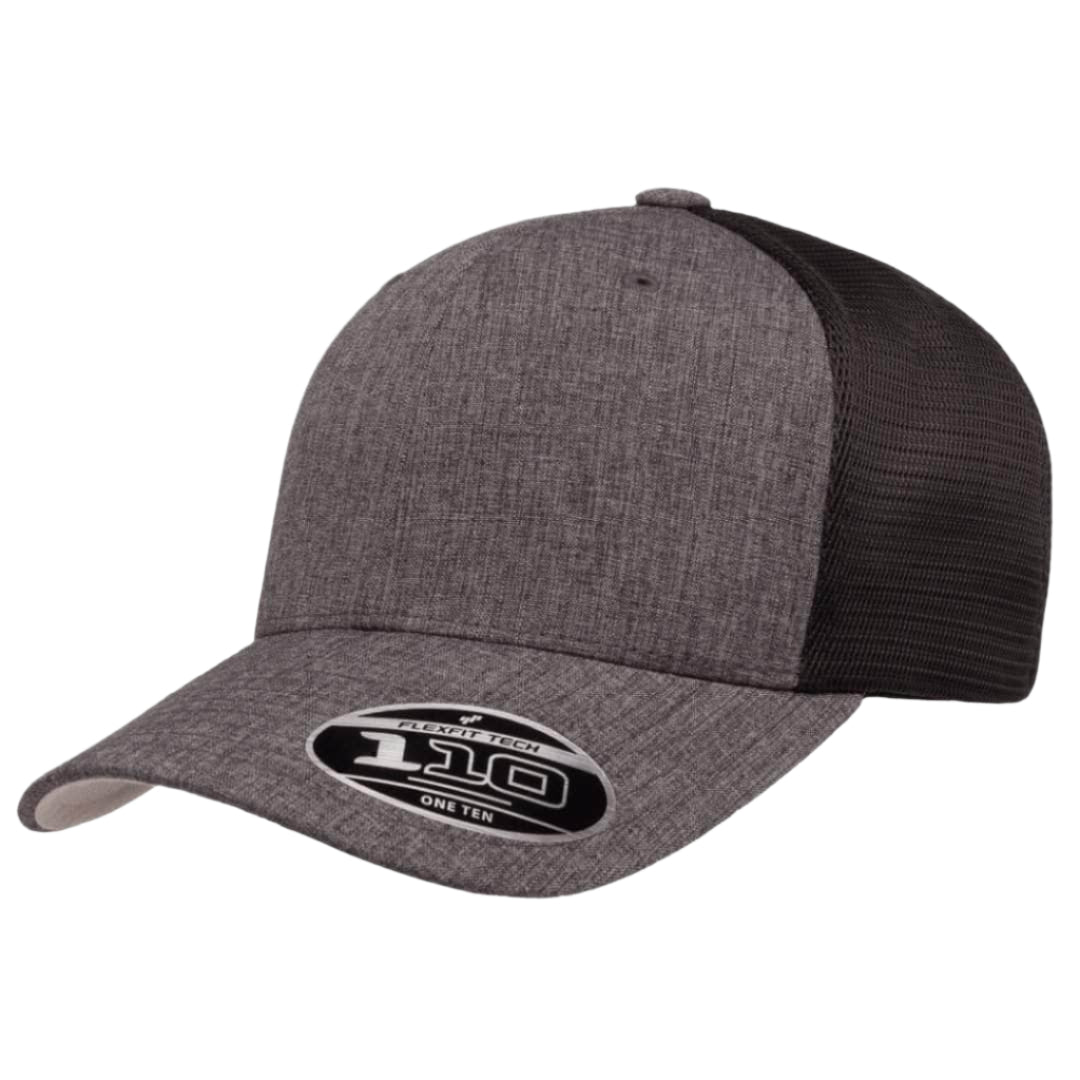 Flexfit 110M(T) – Stretch Mesh Snapback Cap | Custom Hats with Your Logo in Bulk-Melange Charcoal/Black-Dekni-Creations