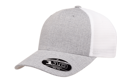 Flexfit 110M(T) – Stretch Mesh Snapback Cap | Custom Hats with Your Logo in Bulk-Melange Silver/White-Dekni-Creations