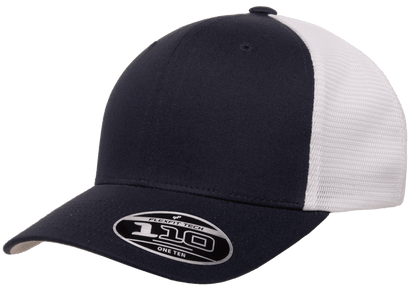 Flexfit 110M(T) – Stretch Mesh Snapback Cap | Custom Hats with Your Logo in Bulk-Navy/White-Dekni-Creations