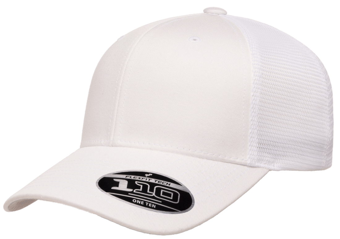 Flexfit 110M(T) – Stretch Mesh Snapback Cap | Custom Hats with Your Logo in Bulk-White-Dekni-Creations