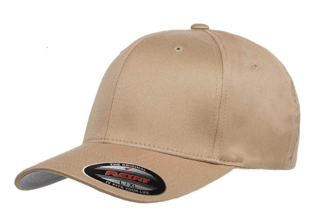 Flexfit 6277(T) – Fitted Wooly Combed Hat | Custom Hats with Your Logo in Bulk-Khaki-Dekni-Creations