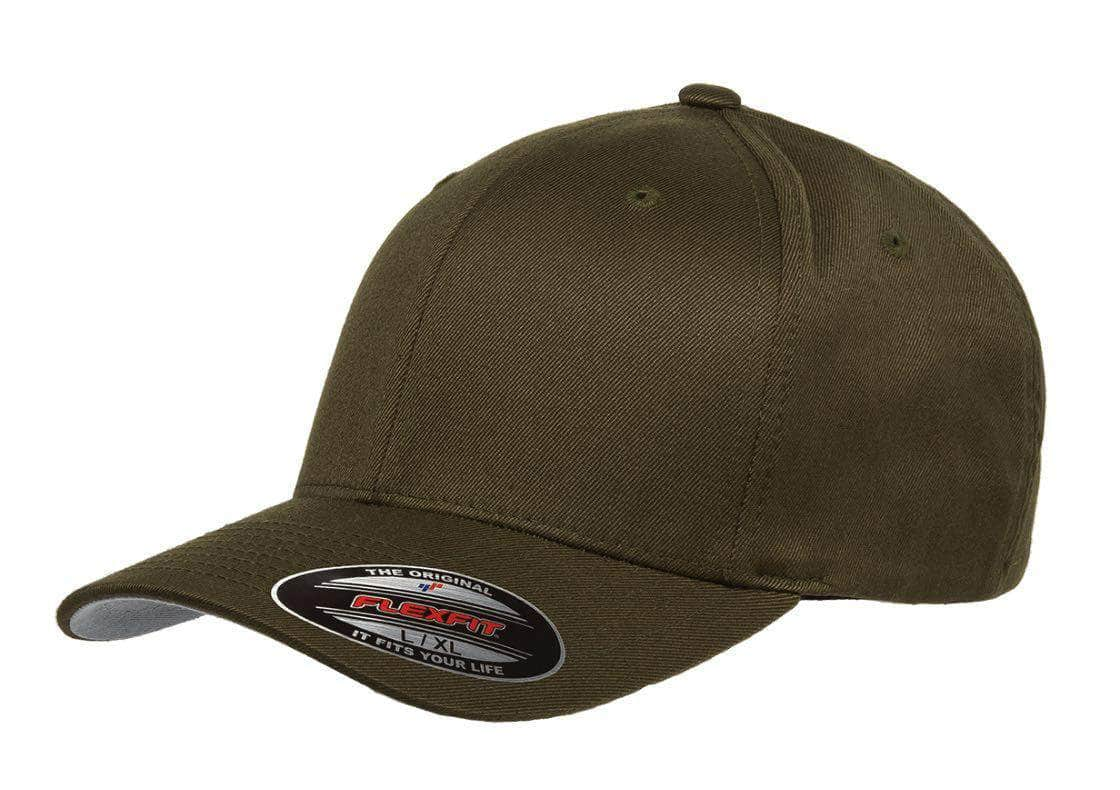 Flexfit 6277(T) – Fitted Wooly Combed Hat | Custom Hats with Your Logo in Bulk-Olive-Dekni-Creations