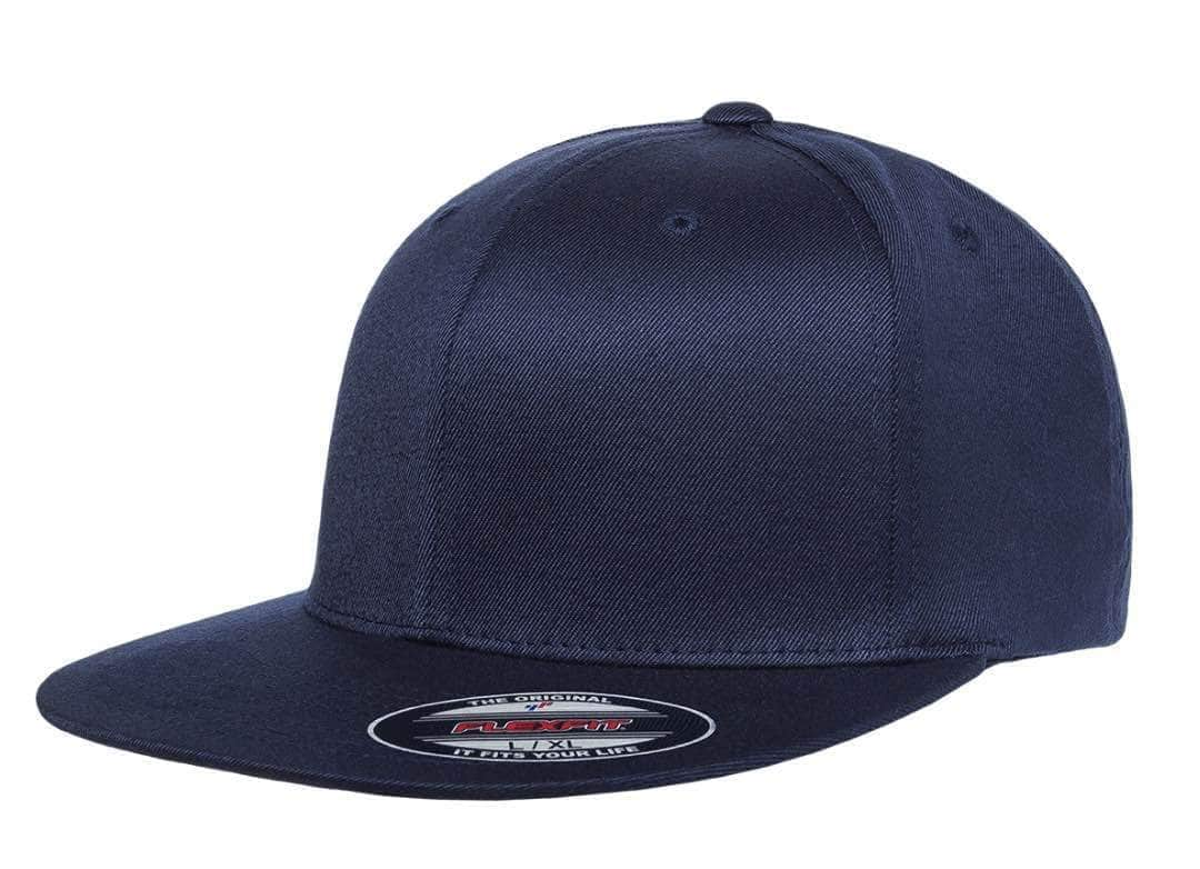 Flexfit 6297F – Pro-Baseball Flat Bill Hat | Custom Hats with Your Logo in Bulk-Navy-Dekni-Creations