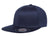 A navy Flexfit 6297F Pro-Baseball Flat Bill Hat, customized with your logo, is showcased on a white background.