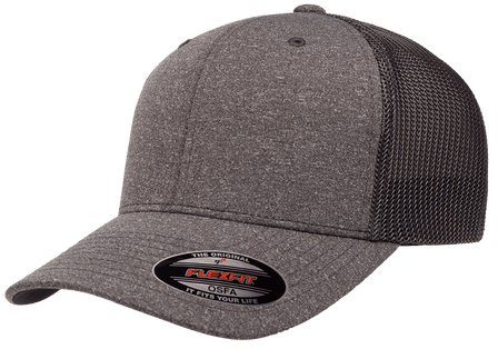 Flexfit 6311 – Melange Mesh Trucker Hat | Custom Hats with Your Logo in Bulk-Dark Heather/Charcoal-Dekni-Creations