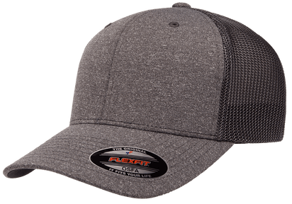 Flexfit 6311 – Melange Mesh Trucker Hat | Custom Hats with Your Logo in Bulk-Dark Heather/Charcoal-Dekni-Creations