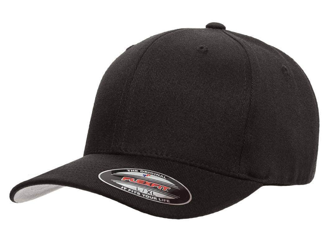 Flexfit 6477 – Wool Blend Fitted Cap | Custom Hats with Your Logo in Bulk-Black-Dekni-Creations