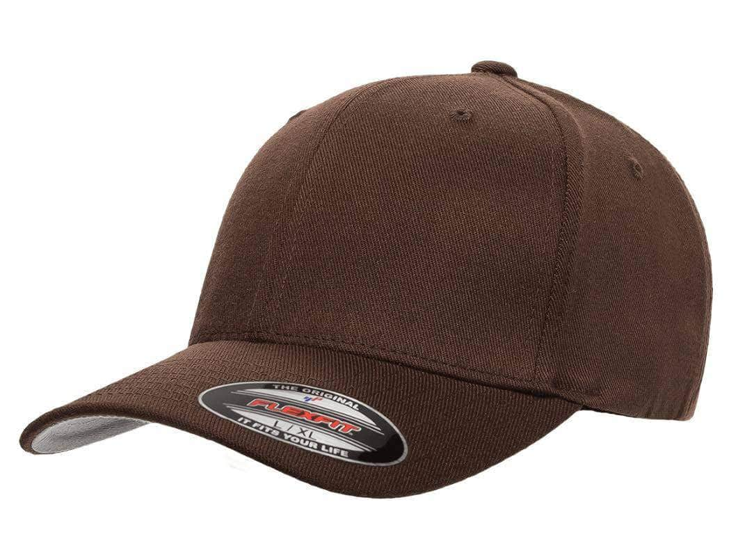 Flexfit 6477 – Wool Blend Fitted Cap | Custom Hats with Your Logo in Bulk-Brown FF-Dekni-Creations