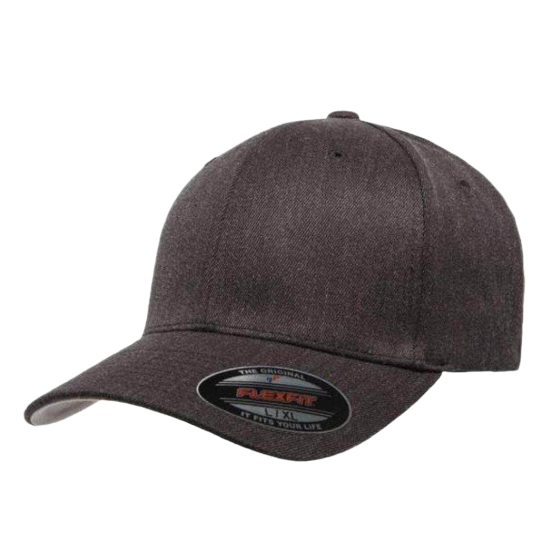 Flexfit 6477 – Wool Blend Fitted Cap | Custom Hats with Your Logo in Bulk-Dark Heather-Dekni-Creations