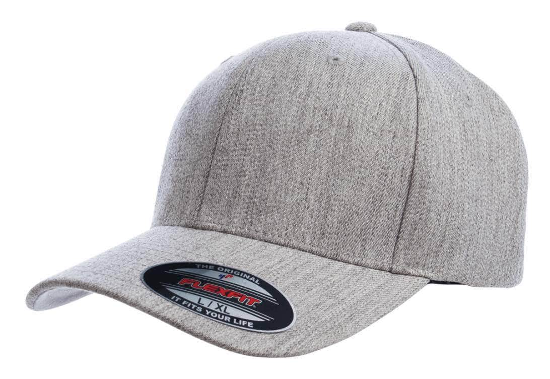 Flexfit 6477 – Wool Blend Fitted Cap | Custom Hats with Your Logo in Bulk-Heather Grey-Dekni-Creations