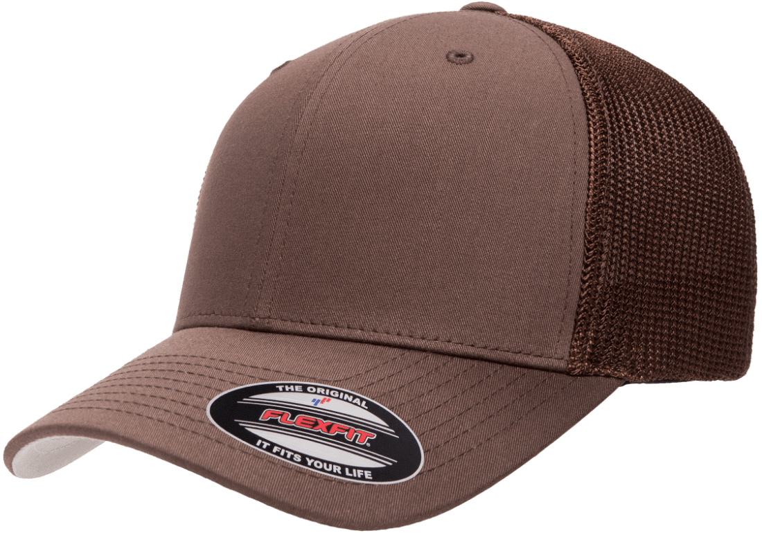 Flexfit 6511(T) – Fitted Trucker Stretch Mesh Cap | Custom Hats with Your Logo in Bulk-Brown-Dekni-Creations