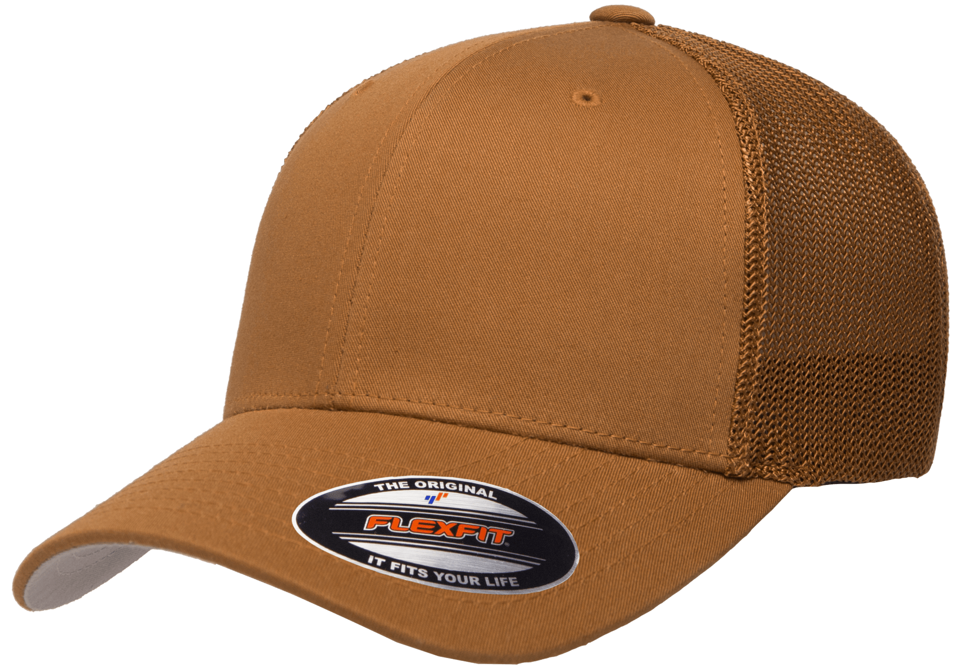 Flexfit 6511(T) – Fitted Trucker Stretch Mesh Cap | Custom Hats with Your Logo in Bulk-Caramel-Dekni-Creations