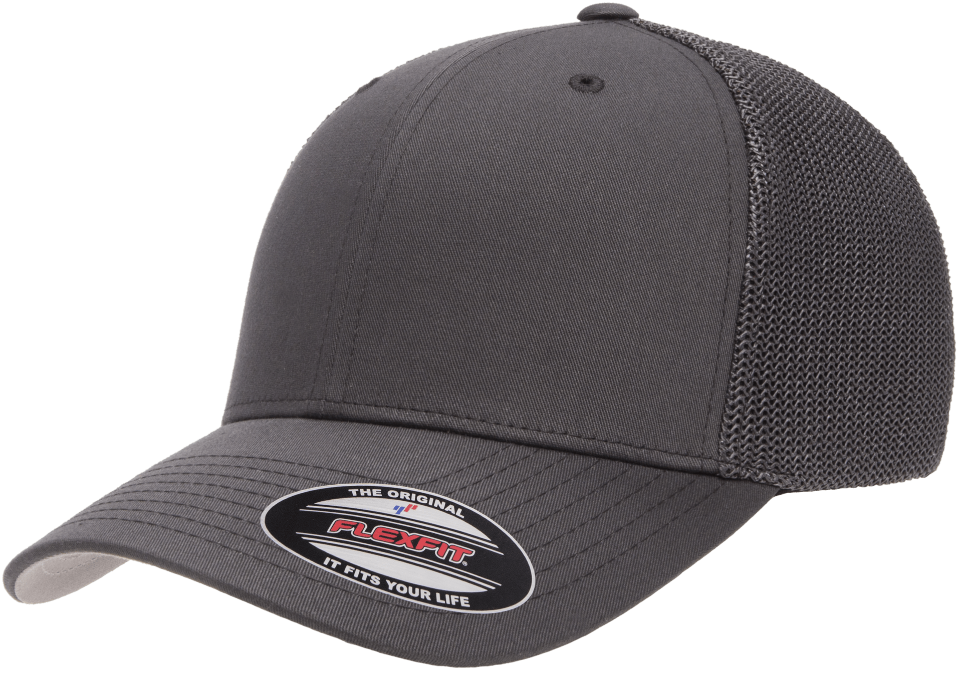 Flexfit 6511(T) – Fitted Trucker Stretch Mesh Cap | Custom Hats with Your Logo in Bulk-Charcoal-Dekni-Creations