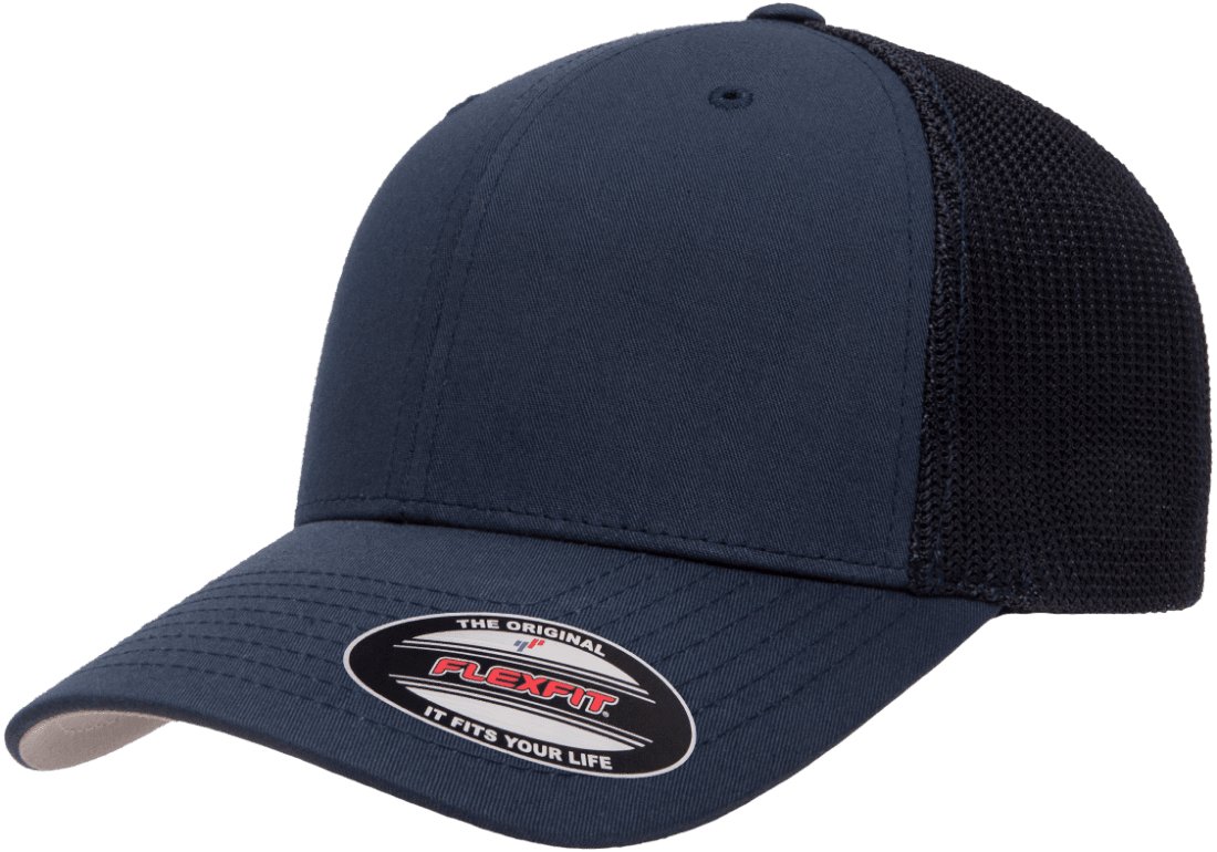 Flexfit 6511(T) – Fitted Trucker Stretch Mesh Cap | Custom Hats with Your Logo in Bulk-Navy-Dekni-Creations