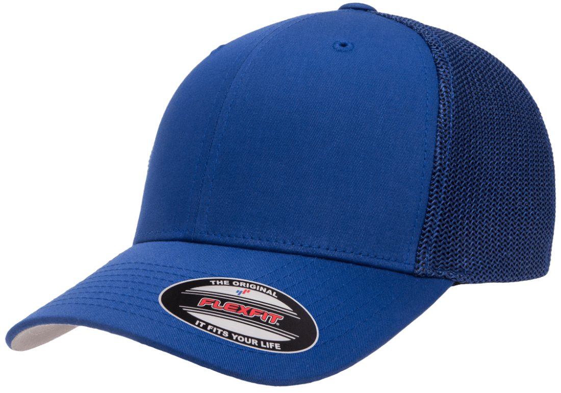 Flexfit 6511(T) – Fitted Trucker Stretch Mesh Cap | Custom Hats with Your Logo in Bulk-Royal-Dekni-Creations