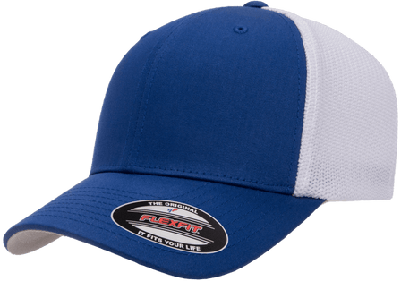 Flexfit 6511(T) – Fitted Trucker Stretch Mesh Cap | Custom Hats with Your Logo in Bulk-Royal/White-Dekni-Creations