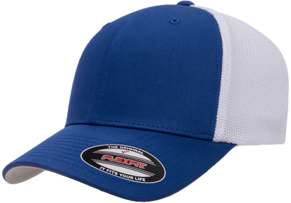 Flexfit 6511(T) – Fitted Trucker Stretch Mesh Cap | Custom Hats with Your Logo in Bulk-Royal/White-Dekni-Creations