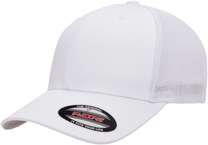 Flexfit 6511(T) – Fitted Trucker Stretch Mesh Cap | Custom Hats with Your Logo in Bulk-White-Dekni-Creations