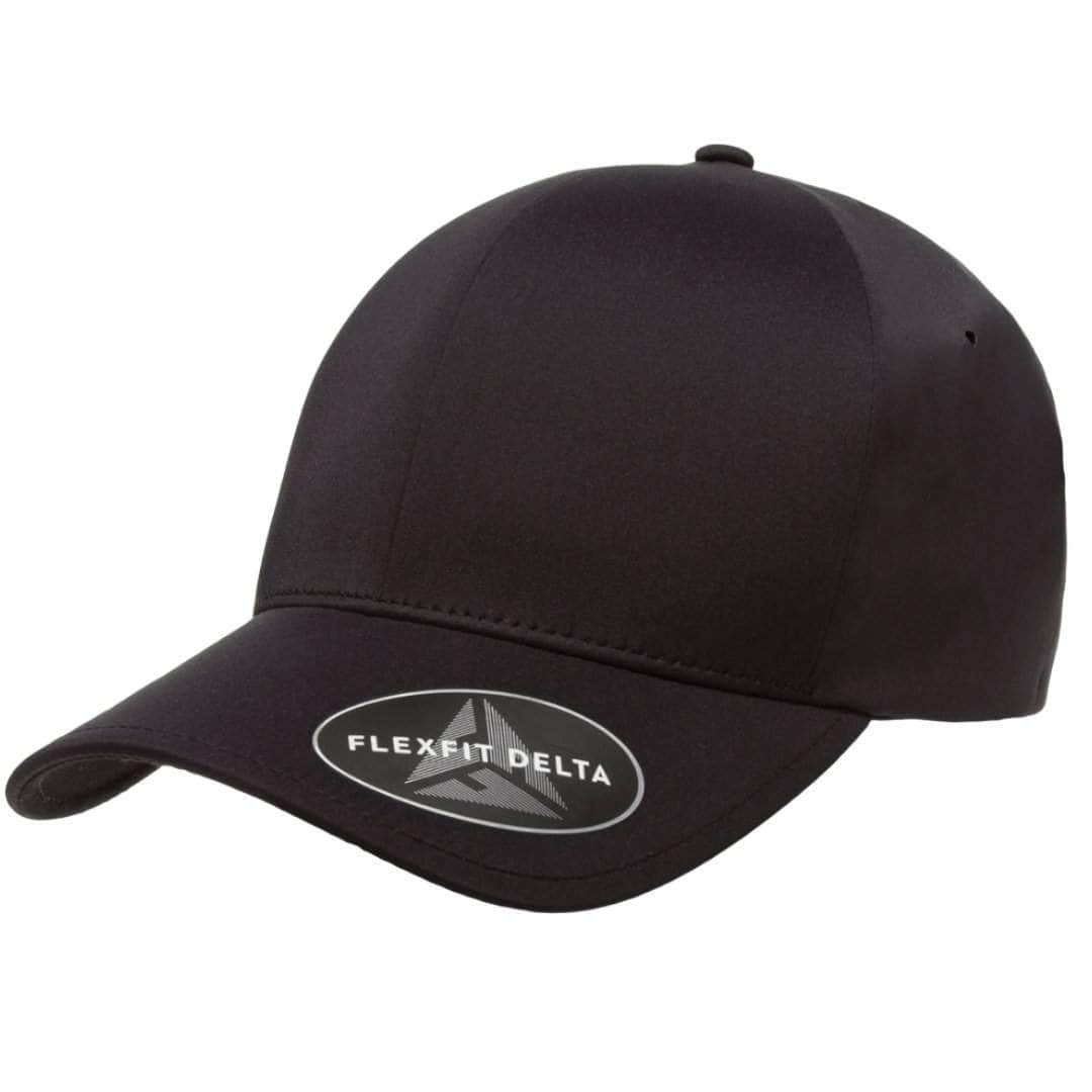 Flexfit Delta 180 – Seamless Performance Water-Repellent Hat | Custom Hats with Your Logo in Bulk-Black-Dekni-Creations