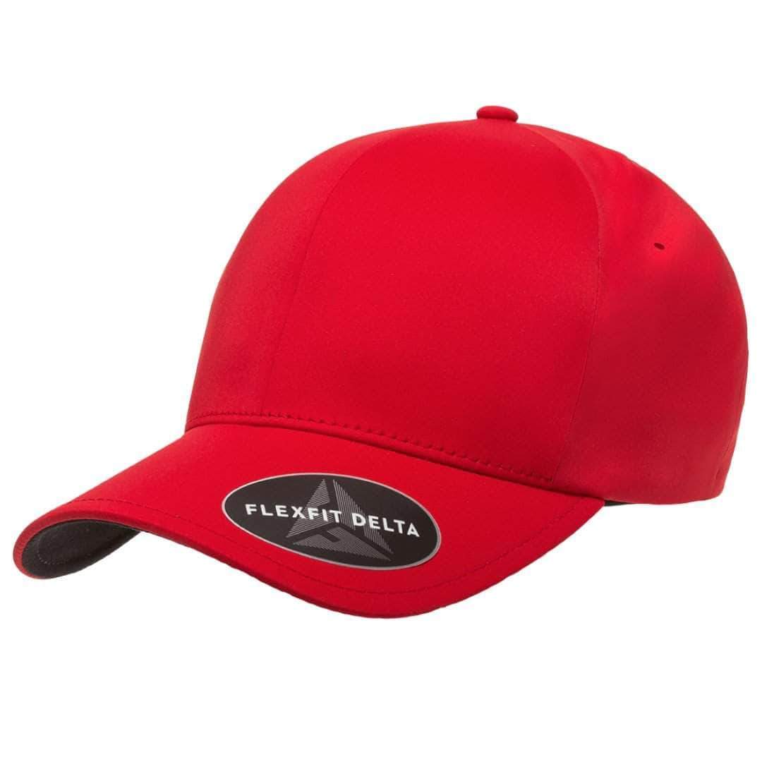 Flexfit Delta 180 – Seamless Performance Water-Repellent Hat | Custom Hats with Your Logo in Bulk-Red-Dekni-Creations