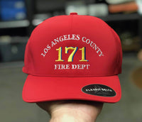 red LA fire department bulk caps source with personalized embroidery by dekni creations
