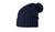 navy custom winter hats with logo on richardson 143 pom pom beanie in bulk