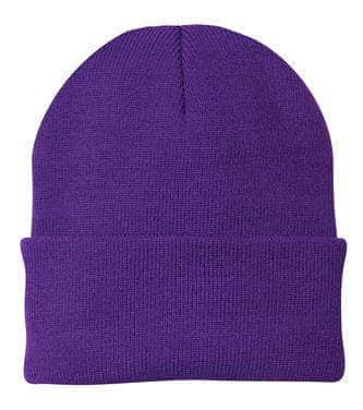 Port & Company CP90 – Knit Cap Stocking Beanie | Custom Beanies with Your Logo in Bulk-Athletic Purple-Dekni-Creations