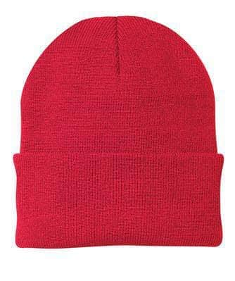 Port & Company CP90 – Knit Cap Stocking Beanie | Custom Beanies with Your Logo in Bulk-Athletic Red-Dekni-Creations