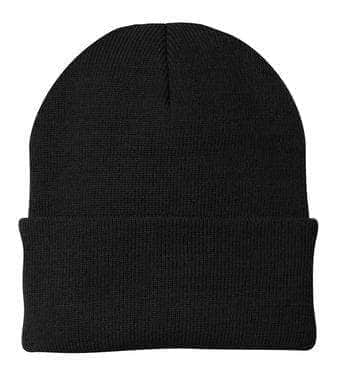 Port & Company CP90 – Knit Cap Stocking Beanie | Custom Beanies with Your Logo in Bulk-Black-Dekni-Creations