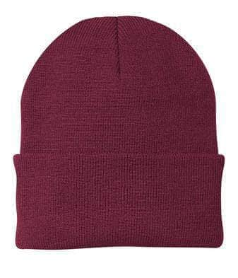 Port & Company CP90 – Knit Cap Stocking Beanie | Custom Beanies with Your Logo in Bulk-Maroon-Dekni-Creations