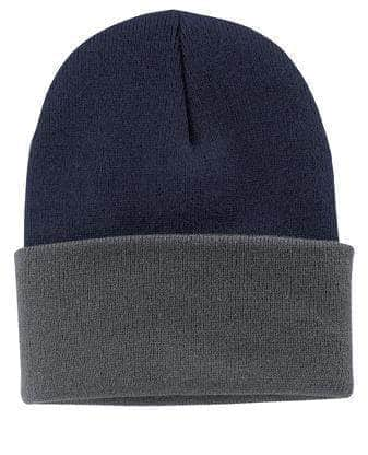 Port & Company CP90 – Knit Cap Stocking Beanie | Custom Beanies with Your Logo in Bulk-Navy/ Athletic Oxford-Dekni-Creations